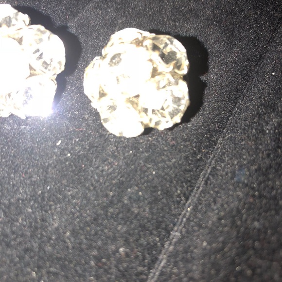 Antique earrings clip on crystal 1940 early cute - Picture 3 of 8